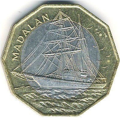 (1994) Монета Кабо-Верде 1994 год 100 эскудо &quot;Парусник Мадалан&quot;  Биметалл  UNC