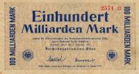(№1923P-S1234) Банкнота Германия 1923 год "100,000,000,000 Mark"