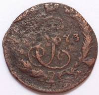 (1773, ЕМ) Монета Россия-Финдяндия 1773 год 1/2 копейки   Деньга Медь  XF