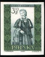 (1960-014a) Марка Польша "Куявия (Женский)" Без перфорации   Национальная одежда III Θ