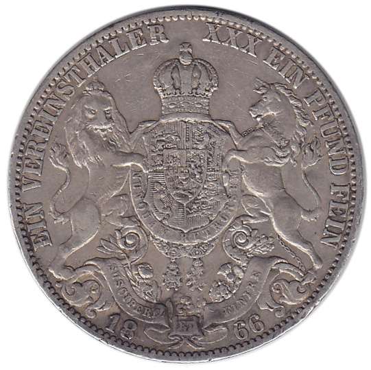 () Монета Германия (Пруссия) 1866 год   &quot;&quot;     VF