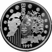 (№1999km1255) Монета Франция 1999 год 6.55957 Francs (Старого Франков)
