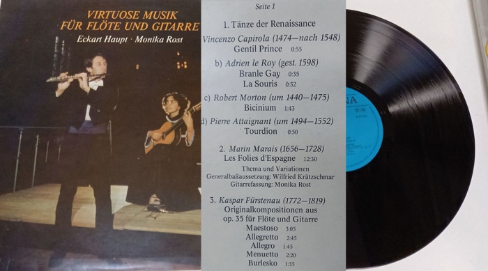 Пластинка виниловая , Virtuose musik fur flote und gitarre ETERNA 300 мм. (Сост. отл.)
