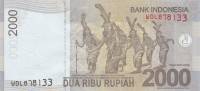 (,) Банкнота Индонезия 2010 год 2 000 рупий "Принц Антасари"   UNC