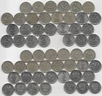 (1997-2022 СПМД ММД 28 монет по 2 рубля) Набор монет Россия   XF
