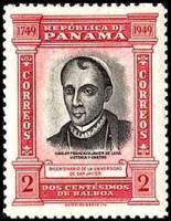 (№1949-389) Марка Панама 1949 год "Франсиско Хавьер де Луна", Гашеная