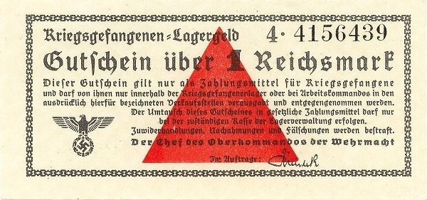 (№1939) Банкнота Германия 1939 год &quot;1 Reichsmark&quot;