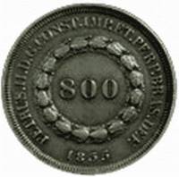 (№1835km456) Монета Бразилия 1835 год 800 Reacute;is