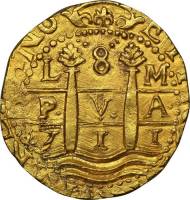(№1710km38.2) Монета Перу 1710 год 8 Escudos