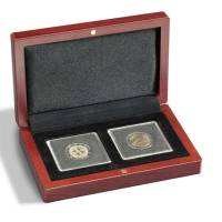 Коробка HMETUIQ\2 деревянная для 2 монет в капсулах. Leuchtturm