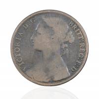 (1879) Монета Великобритания 1879 год 1 пенни "Королева Виктория"  Бронза  VF