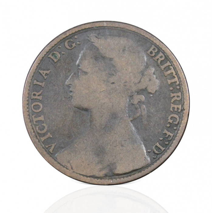 (1879) Монета Великобритания 1879 год 1 пенни &quot;Королева Виктория&quot;  Бронза  VF