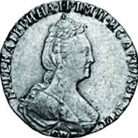 (1781, СПБ) Монета Россия 1781 год 10 копеек  Шея длиннее  XF
