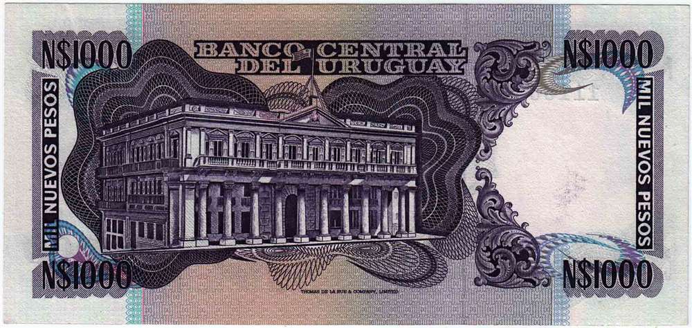 (1992) Банкнота Уругвай 1992 год 1 000 новых песо &quot;Хосе Артигас&quot;   UNC