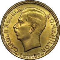 () Монета Румыния 1930 год 10  ""   Латунь, покрытая Никелем  AU
