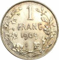 (№1904km56.1) Монета Бельгия 1904 год 1 Franc (Французская легенда)