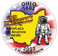 043p Монета США 2007 год 25 центов Айдахо  Вариант №2 Медь-Никель  COLOR. Цветная