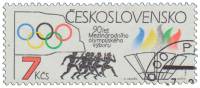 (1984-003) Марка Чехословакия "Бегуны"    90-летие Международного Олимпийского комитета III Θ