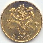 (№1987km212) Монета Сан-Марино 1987 год 2 Scudi (Анно и Делл)