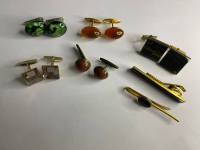 Запонки 5 пар мужские СССР и зажим для галстука 2 шт