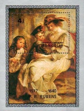 (1977-078) Блок марок  Монголия &quot;Портрет Е. Фоурмен&quot;    400 лет со дня рождения Питера Пауля Рубенса