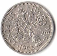(1963) Монета Великобритания 1963 год 6 пенсов "Елизавета II"  Медь-Никель  XF