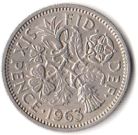 (1963) Монета Великобритания 1963 год 6 пенсов &quot;Елизавета II&quot;  Медь-Никель  XF