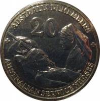 () Монета Австралия 2009 год 20 центов ""  Медь-Никель  UNC