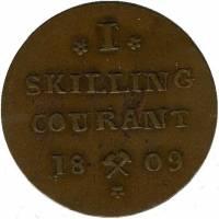 (№1809km274.1) Монета Норвегия 1809 год 1 Skilling