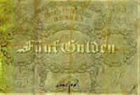 (№1852P-S257) Банкнота Германия 1852 год "5 Gulden"