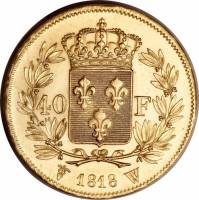 (№1816km713) Монета Франция 1816 год 40 Francs (А, Б, Ч, Л, М, Ш)
