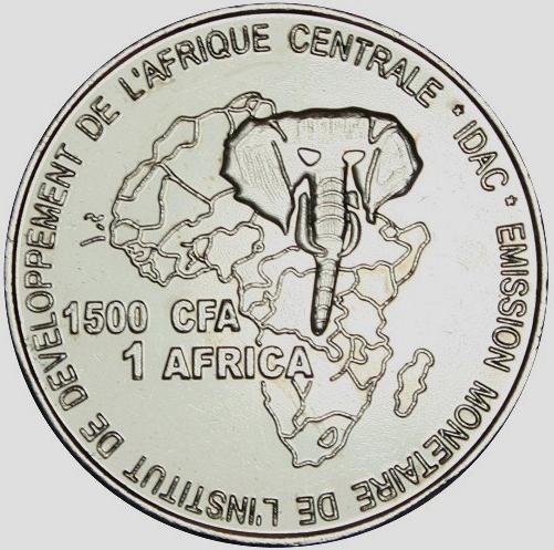 (2005) Монета Центрально-Африканская Республика 2005 год 1500 франков КФА &quot;Копья&quot;  Сталь  UNC