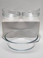 Форма для запекания круглая и 6 салатников стекло