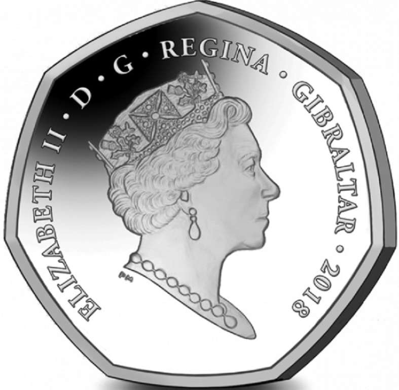 (2018, 4 монеты по 50 пенсов) Набор монет Гибралтар 2018 год "Обезьяны"   Мешочек