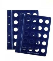 Лист MBLQ в альбом VISTA для монет 25 центов США, на 20 монет.Упаковка (2 шт.).  Leuchtturm, #345817