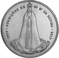 (2017) Монета Португалия 2017 год 2,5 евро "Явления Девы Марии в Фатиме"  Медь-Никель  UNC
