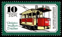 (1977-063) Марка Германия (ГДР) "Трамвай, 1896 "    Музей транспорта, Дрезден II Θ