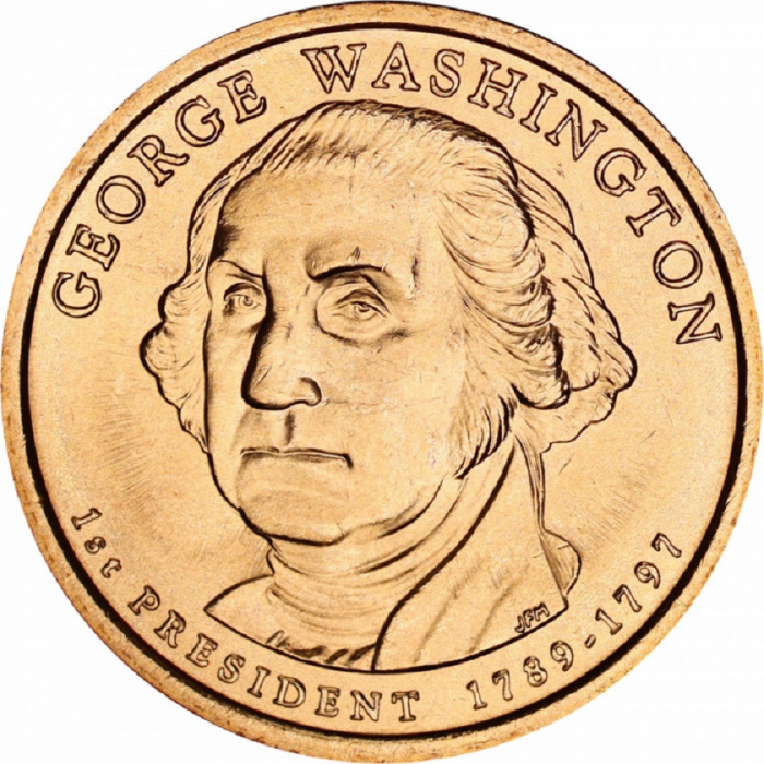 (01p) Монета США 2007 год 1 доллар &quot;Джордж Вашингтон&quot; 2007 год Латунь  UNC