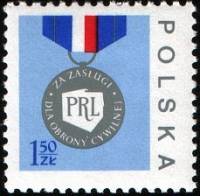 (1977-003) Марка Польша "Медаль "    Гражданская оборона III Θ