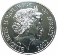 () Монета Остров Джерси 2002 год 5 фунтов ""   UNC