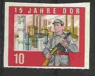 (1964-066) Марка Германия (ГДР) &quot;Солдат&quot;    ГДР 15 лет II Θ
