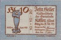 (№1920) Банкнота Австрия 1920 год "10 Heller"