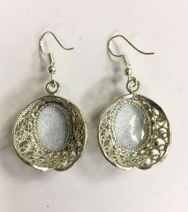 Серьги "Финифть", серебрение (сост. на фото)