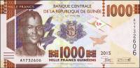 (,) Банкнота Гвинея 2015 год 1 000 франков "Портрет девушки"   UNC