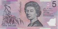 () Банкнота Австралия  год 5 долларов "Елизавета II"   UNC