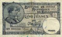 (№1938P-108a.1) Банкнота Бельгия 1938 год "5 Francs"