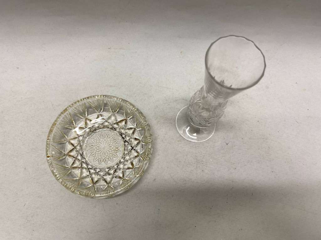 Ваза 15 см и розетка хрусталь