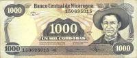 (,) Банкнота Никарагуа 1985 год 1 000 кордоба "Аугусто Сандино"   UNC