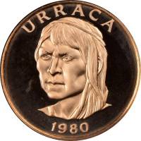 (№1980km33.2) Монета Панама 1980 год 1 Centeacute;simo (Уррака)