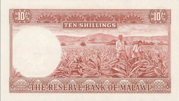 (№1964P-2 Aa) Банкнота Малави 1964 год &quot;10 Shillings&quot;